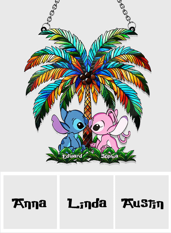 Personalized Ohana Suncatcher Ornament for Couples | Romantic Decor
