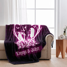 Load image into Gallery viewer, Personalized Nightmare Blanket Custom Couples Gift for Halloween
