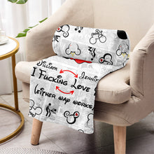 Load image into Gallery viewer, Personalized Double-Sided Flannel Mouse Blanket for Couples
