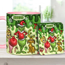 Load image into Gallery viewer, Personalized Grinch Accent Mug &amp; Coaster Custom Name Gift
