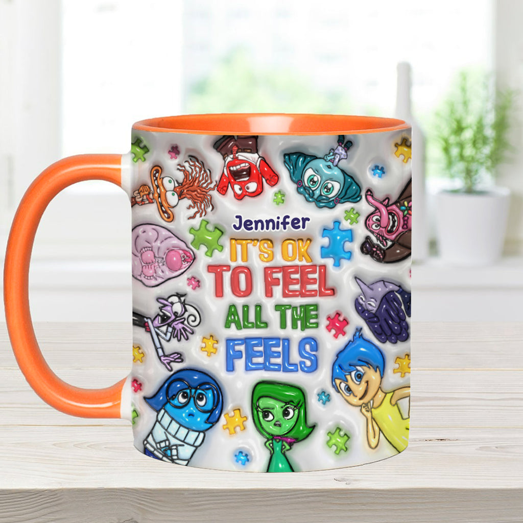 Personalized Autism Awareness Accent Mug Custom Name Gift
