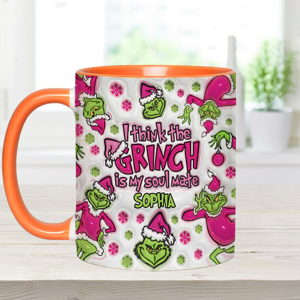 Personalized Grinch Accent Mug Custom Name Christmas Gift