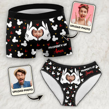 Load image into Gallery viewer, Personalized Property Of Couples Briefs Custom Name Lace Boxer Briefs
