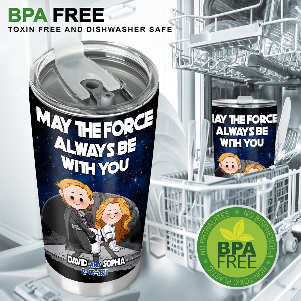 Personalized Star Wars Tumbler May The Force Be With You Gift for Couples
