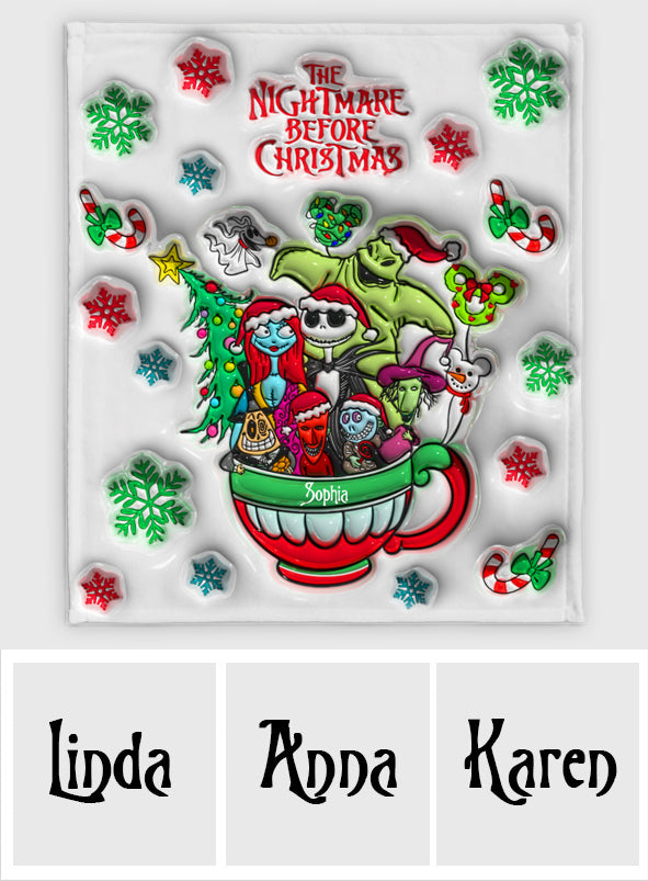 Personalized Nightmare Before Christmas Blanket Gift for Kids