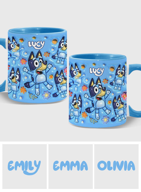 Personalized Dog Accent Mug Custom Name Unique Gift for Kids