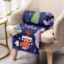 Load image into Gallery viewer, Personalized Flannel Blanket with Joyful Design for Kids
