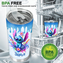 Load image into Gallery viewer, Personalized Blue Ohana Tumbler Custom Name Cool Summer Gift
