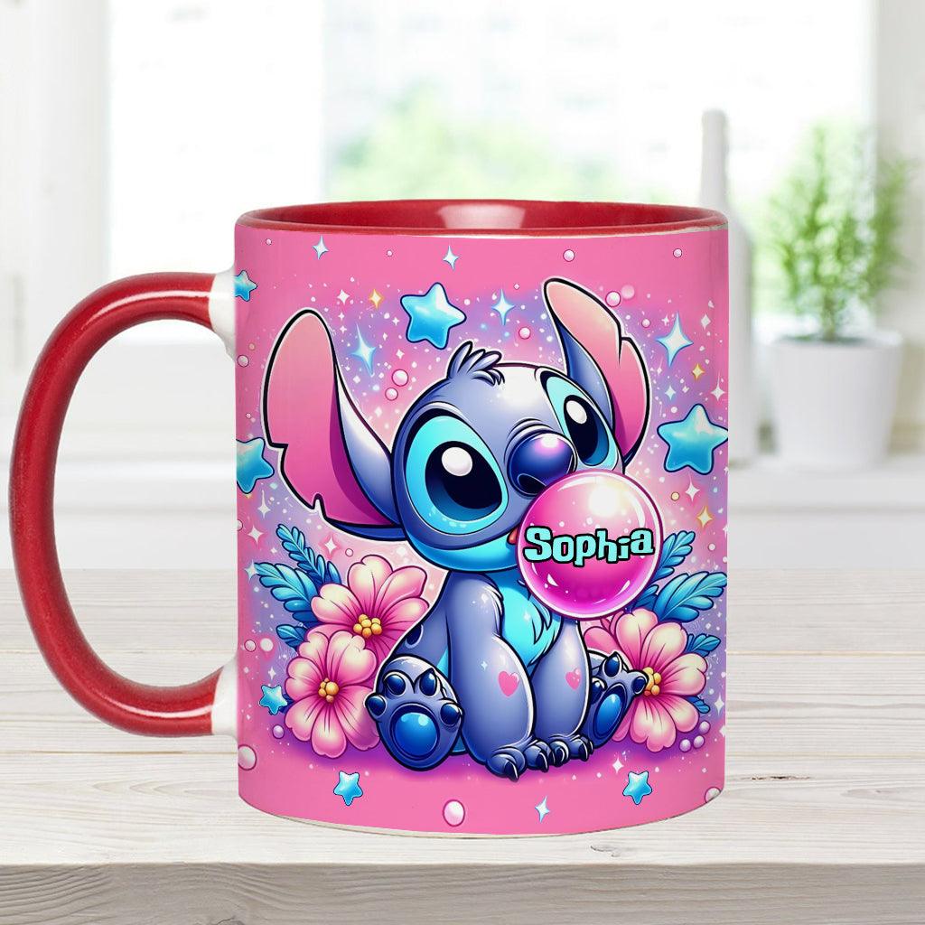 Personalized Pink Accent Mug Custom Name Gift for Birthday