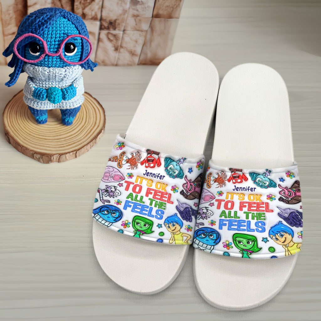 Personalized Slide Sandals Custom Name Gift for Mom Birthday