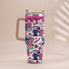 Load image into Gallery viewer, Personalized Ohana Tumbler With Handle Custom Gift for Couples
