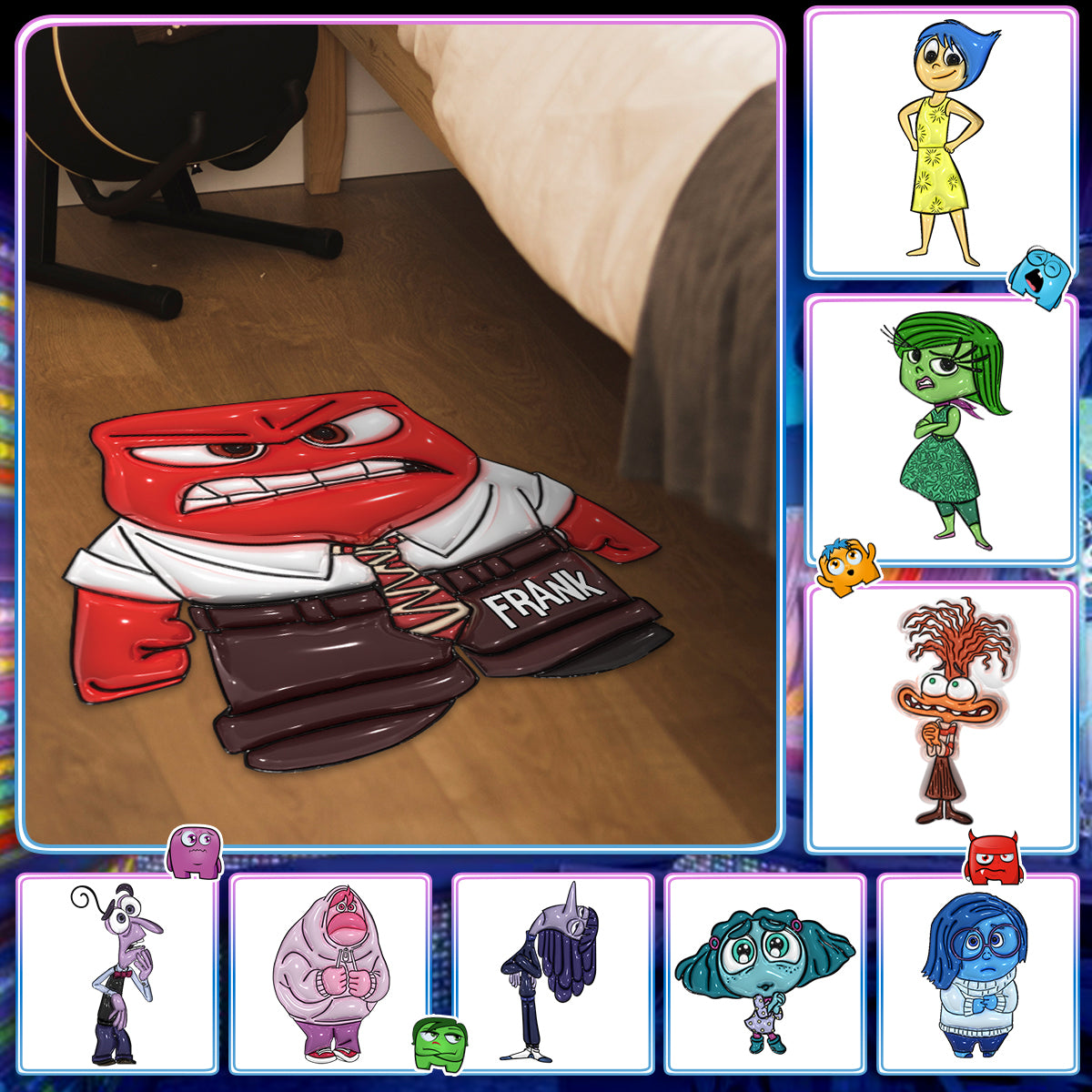 Personalized Emotion-Themed Shaped Doormat Custom Name Gift