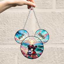 Load image into Gallery viewer, Personalized Sunrise Mouse Window Hanging Suncatcher Gift for Couples
