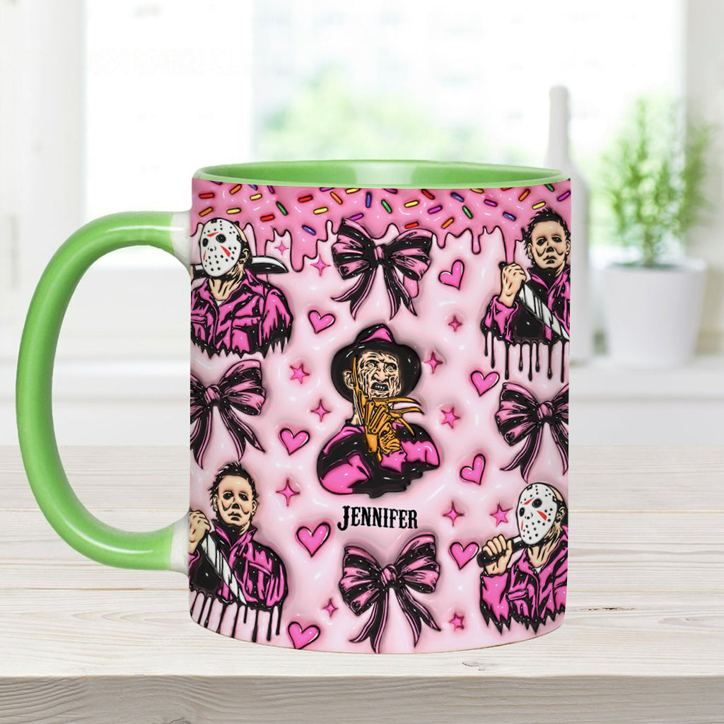 Personalized Pink Halloween Accent Mug with Custom Name