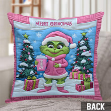 Load image into Gallery viewer, Personalized Grinch Christmas Throw Pillow Custom Name Gift
