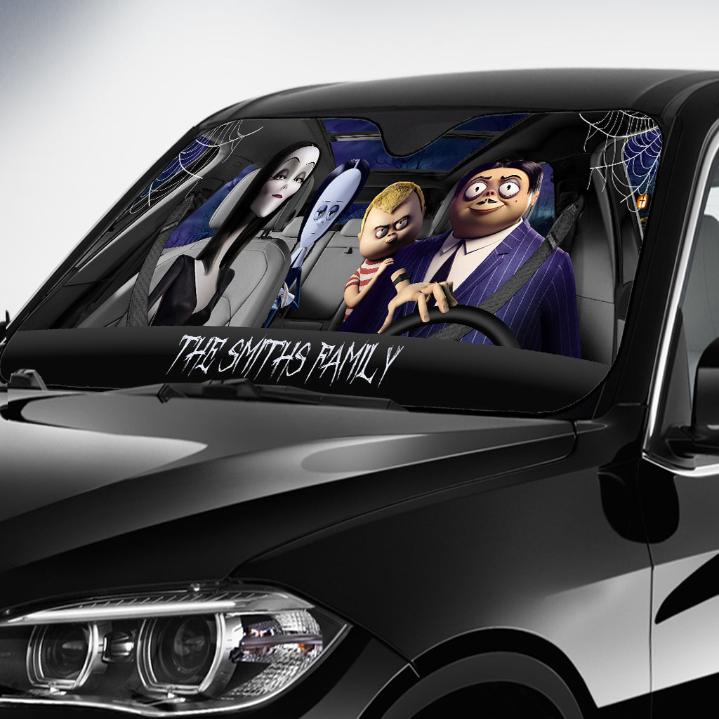 Personalized Halloween Car Sunshade Custom Family Name Gift