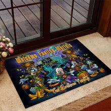 Load image into Gallery viewer, Personalized Welcome Foolish Mortals Doormat for Halloween Housewarming
