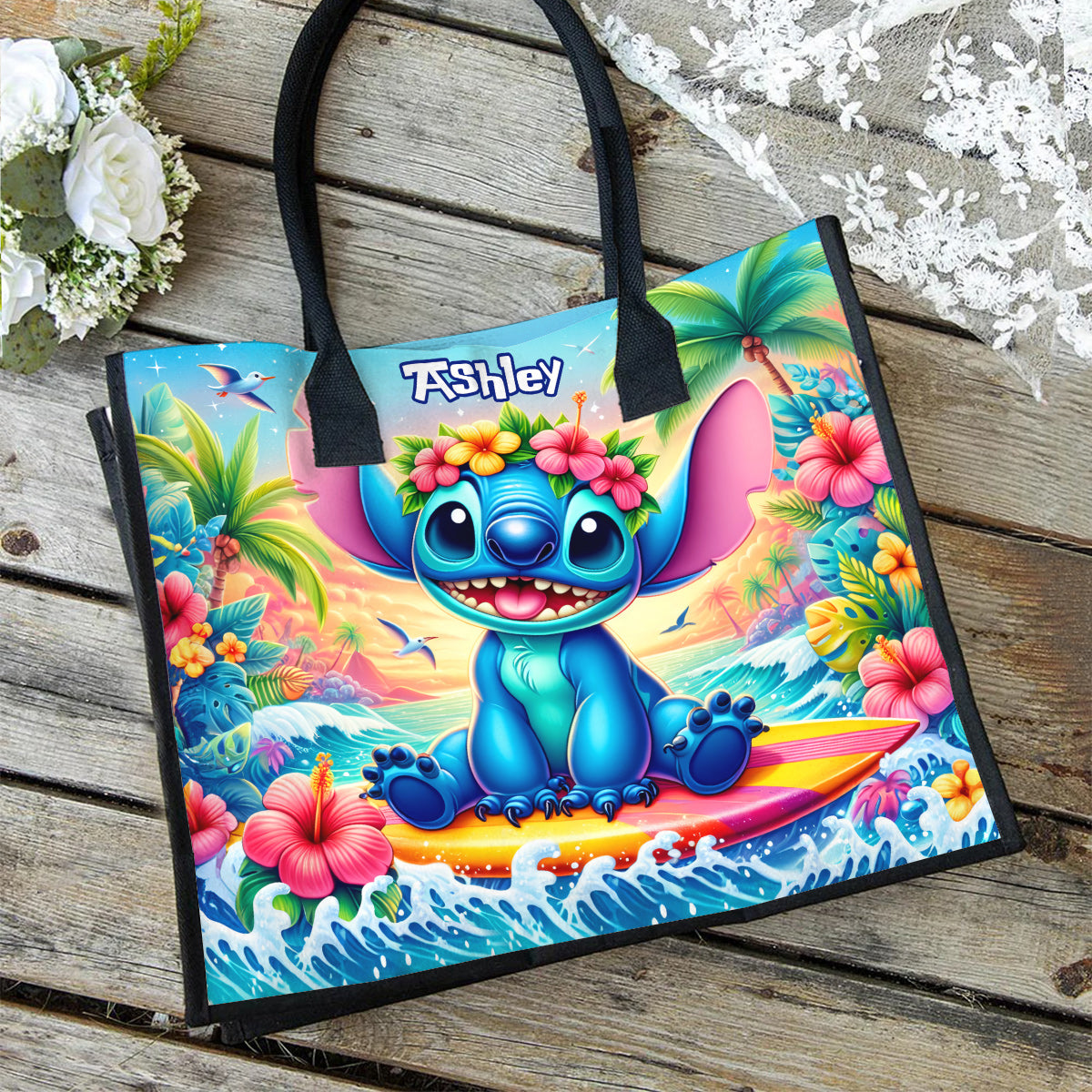 Personalized Ohana Canvas Tote Bag for Mom Beach Gift