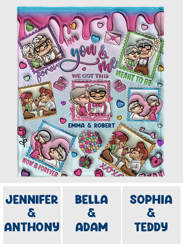 Personalized Flannel Mouse Blanket Custom Name Gift for Couples