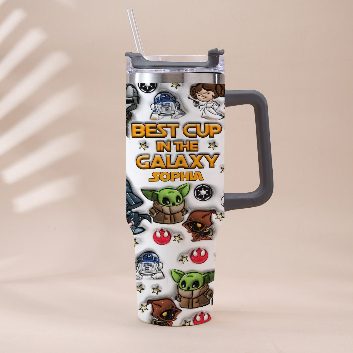 Personalized Galaxy Tumbler with Handle Gift for Kids - Custom Name