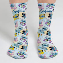 Load image into Gallery viewer, Personalized Cute Monsters Socks Custom Name Gift for Kids
