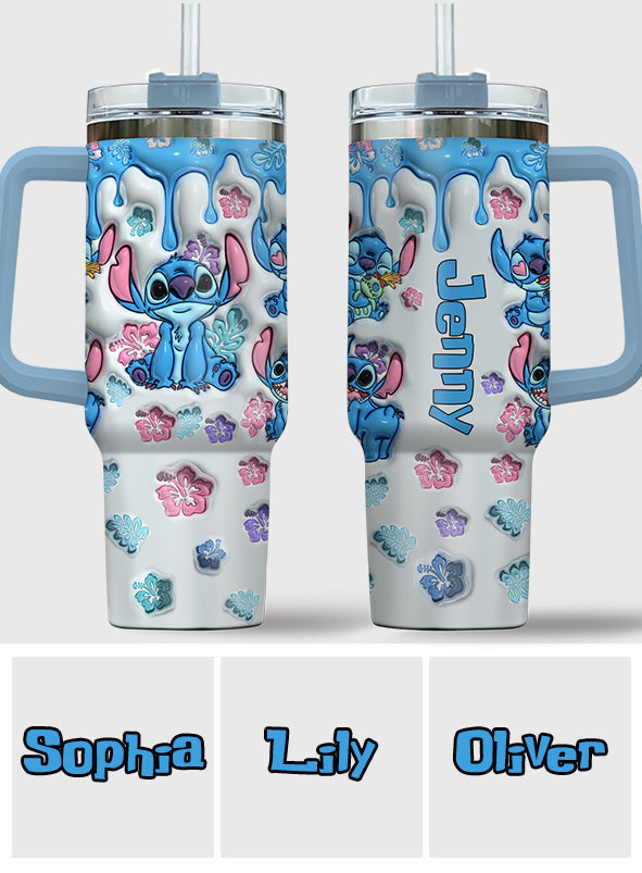 Personalized Ohana Tumbler with Handle Custom Name Gift for Family