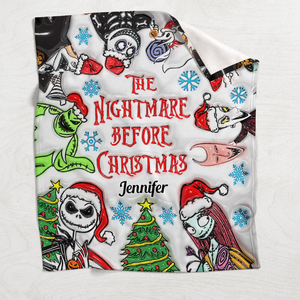 Personalized Nightmare Before Christmas Blanket Gift for Mom