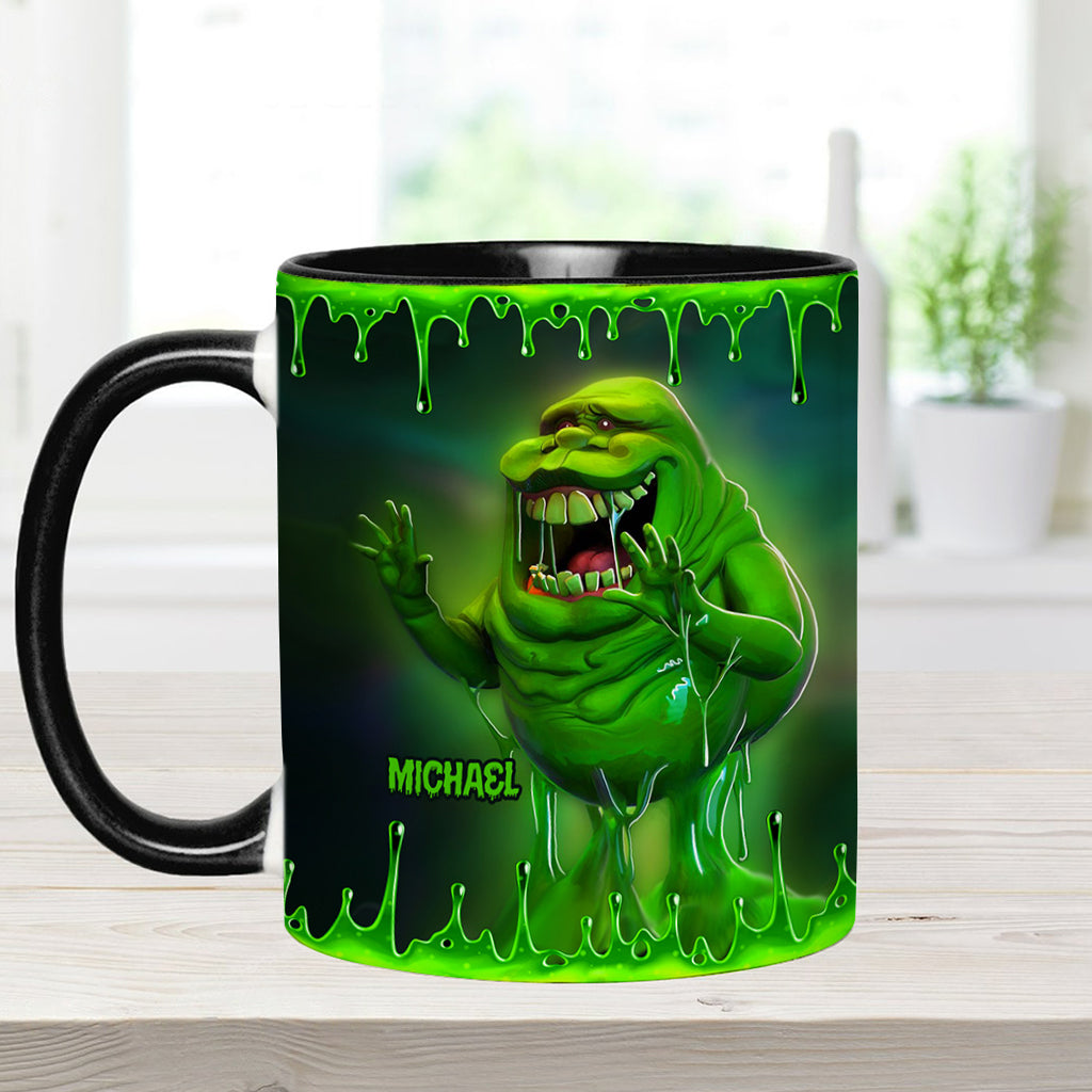 Personalized Green Ghost Accent Mug for Halloween & Birthdays