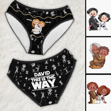 Load image into Gallery viewer, Personalized Lace Border Women's Briefs Custom Names Gift for Couples
