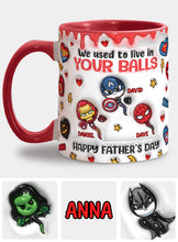 Load image into Gallery viewer, Personalized Superhero Accent Mug Custom Name Gift for Dad

