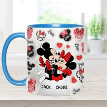 Load image into Gallery viewer, Personalized I Love You Mouse Accent Mug with Custom Names Gift
