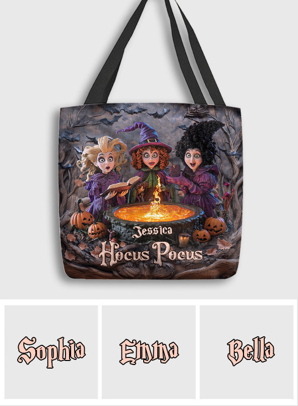 Personalized Hocus Pocus Tote Bag with Witches Design for Halloween