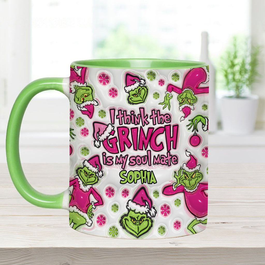 Personalized Grinch Accent Mug Custom Name Christmas Gift