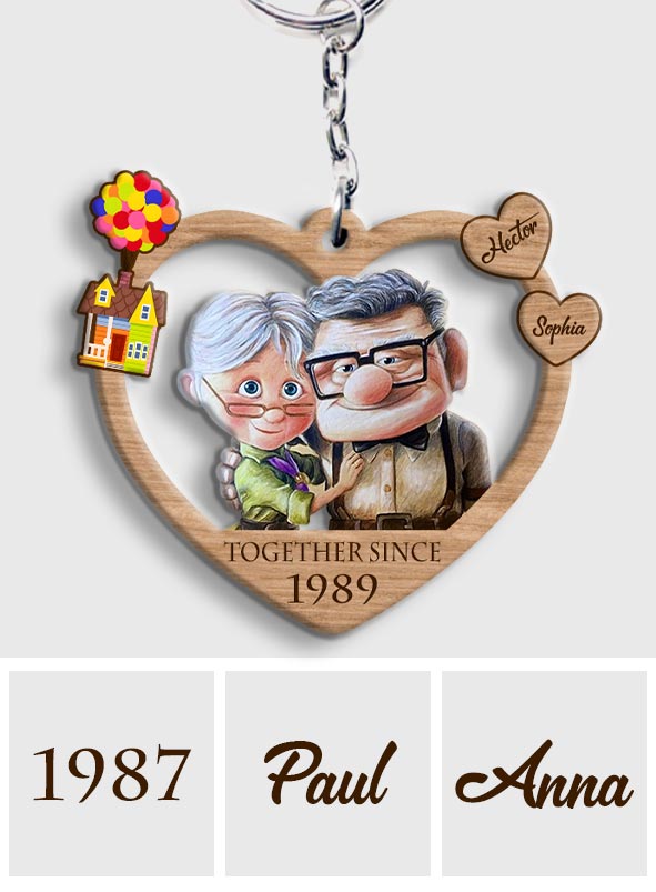 Personalized Couple Keychain Together Since Custom Name Gift