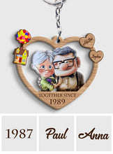 Load image into Gallery viewer, Personalized Couple Keychain Together Since Custom Name Gift
