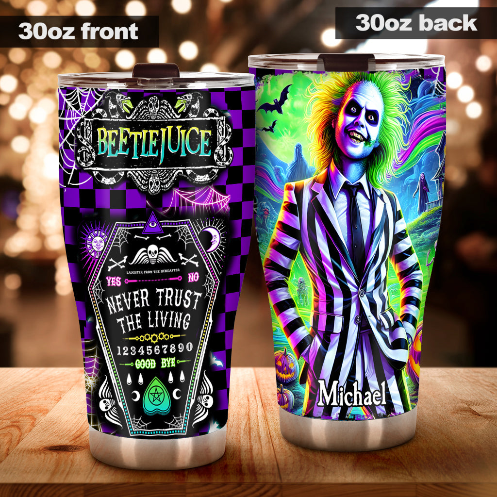 Personalized Beetlejuice Tumbler Custom Name Halloween Gift