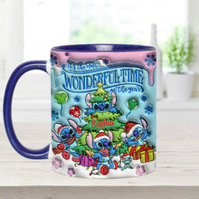 Load image into Gallery viewer, Personalized Merry Stitchmas Accent Mug Custom Name Gift for Christmas
