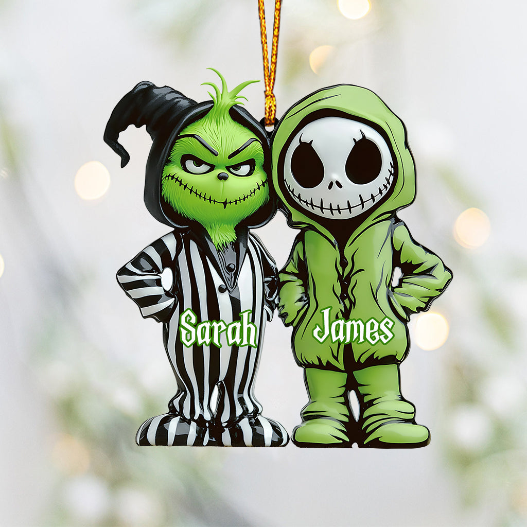 Personalized Grinch & Nightmare Before Christmas Ornament Gift
