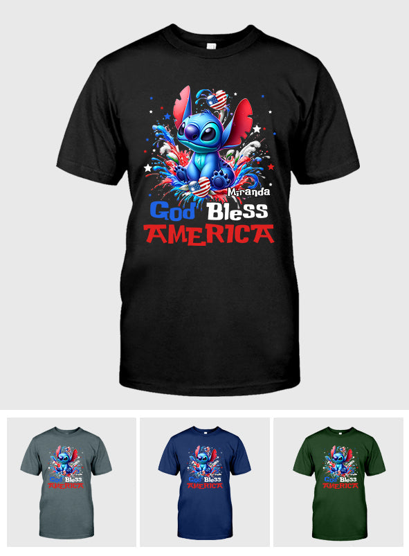 Personalized God Bless America T-Shirt & Hoodie for July 4th Gift
