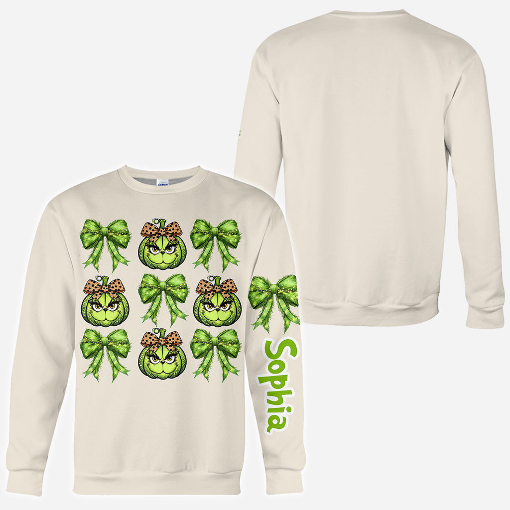 Personalized Grinchy Christmas All Over Shirt for Women