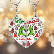 Load image into Gallery viewer, Personalized Christmas Couple Matching Keychain Custom Name Gift

