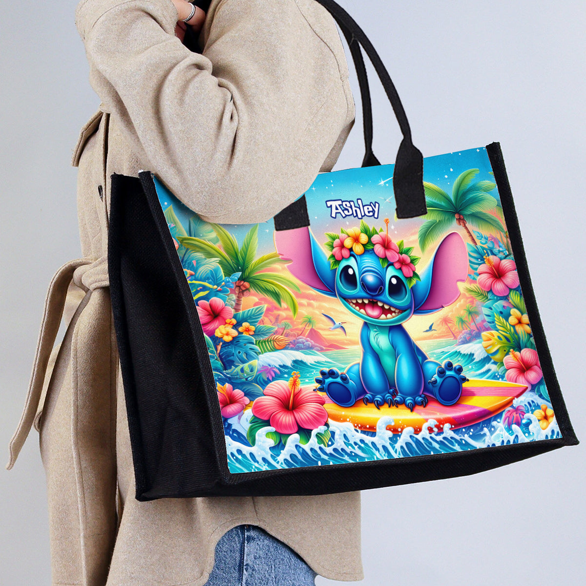 Personalized Ohana Canvas Tote Bag for Mom Beach Gift
