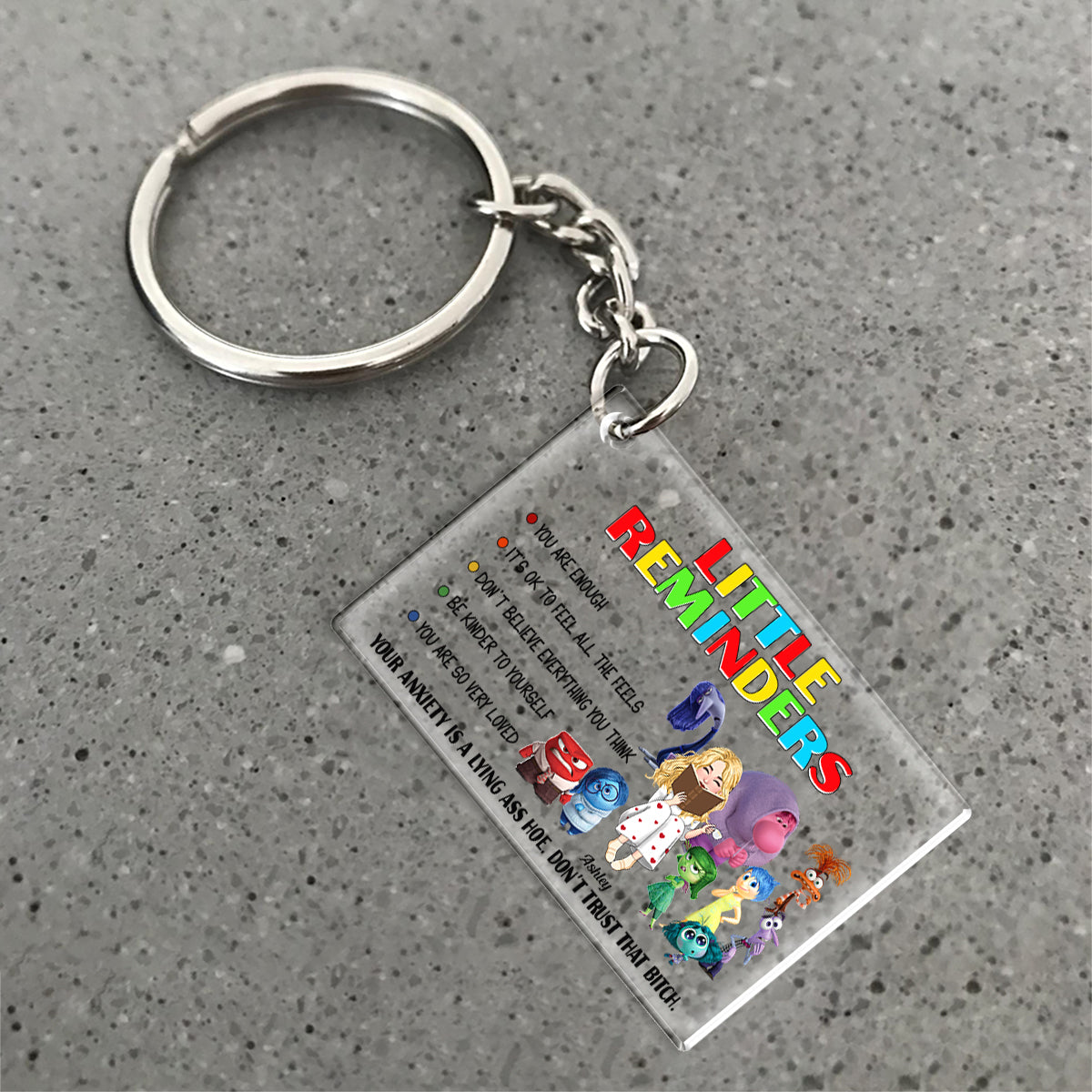 Personalized Acrylic Keychain with Motivational Quotes Gift