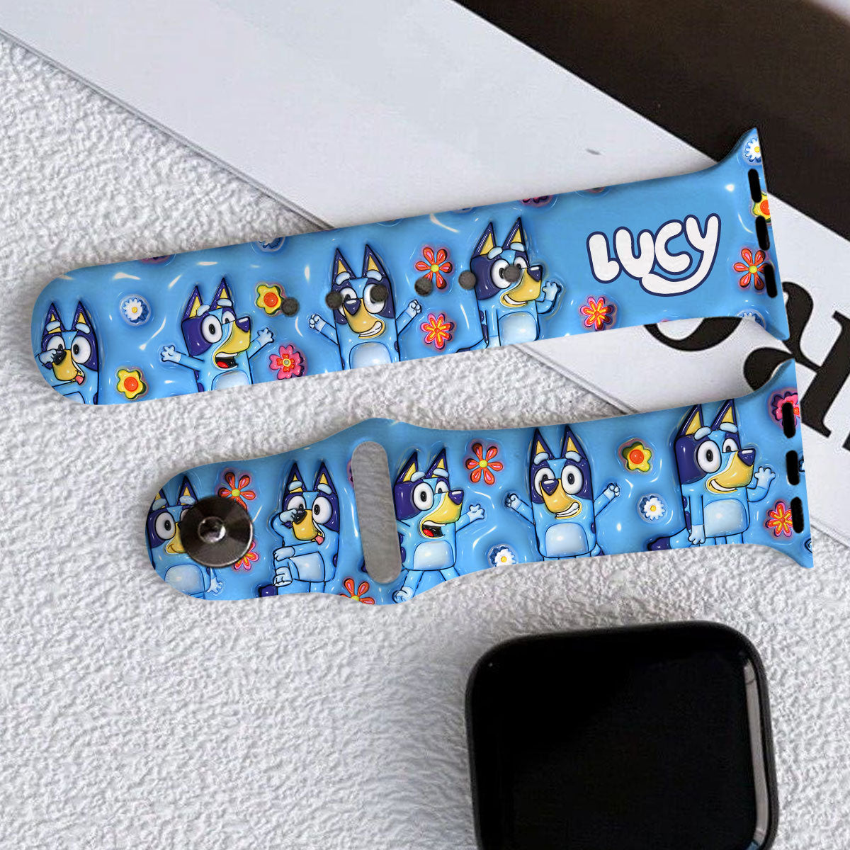 Personalized Silicone Apple Watch Band with Cute Design for Kids