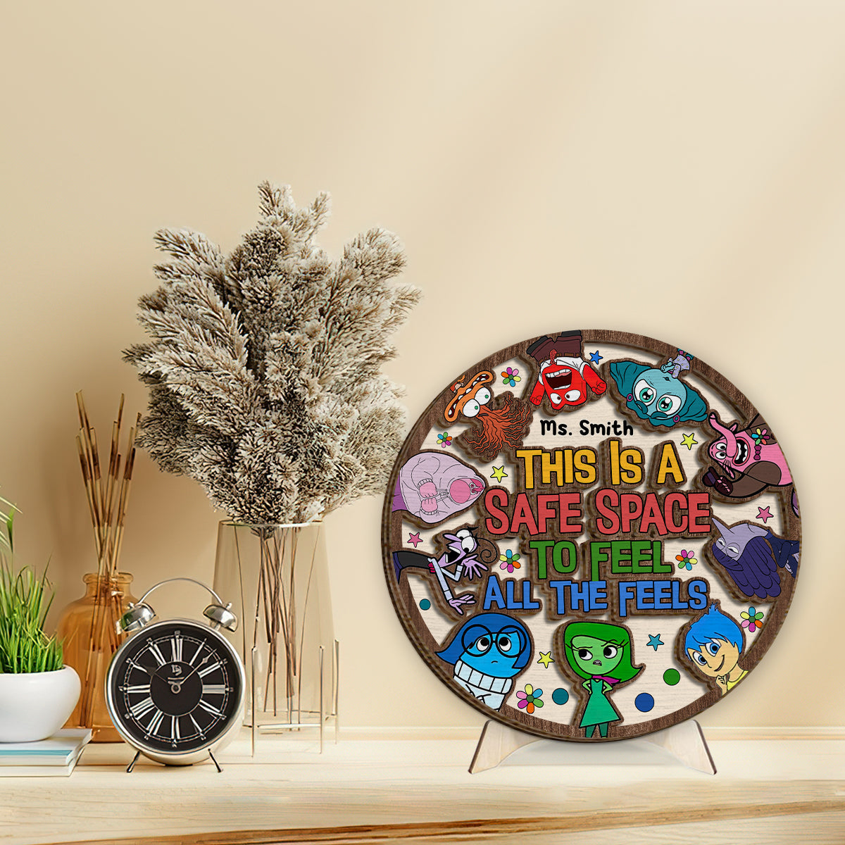 Personalized 2 Layered Wood Sign Safe Space Gift for Home