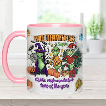 Load image into Gallery viewer, Personalized Hallothanksmas Accent Mug Custom Name Gift for Christmas
