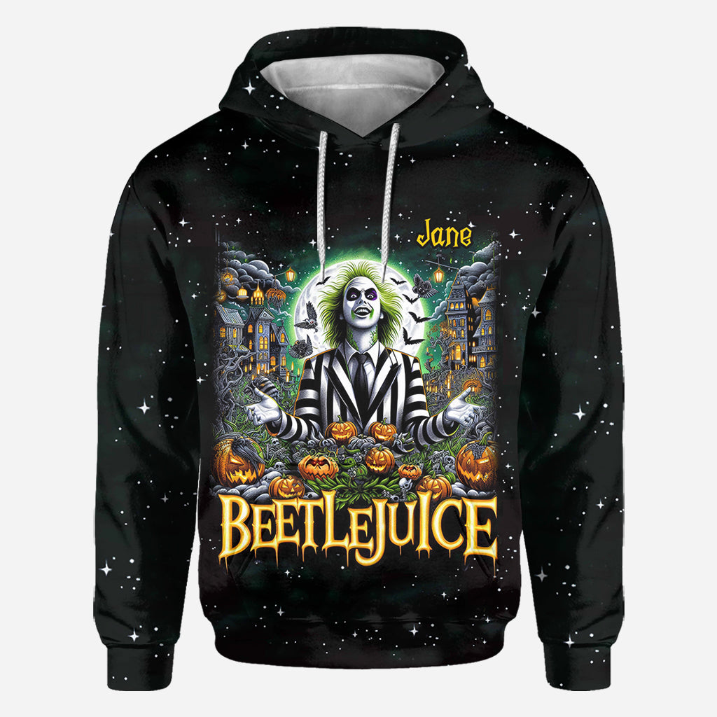Personalized Beetlejuice All Over Shirt Custom Name Halloween Gift
