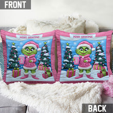 Load image into Gallery viewer, Personalized Grinch Christmas Throw Pillow Custom Name Gift
