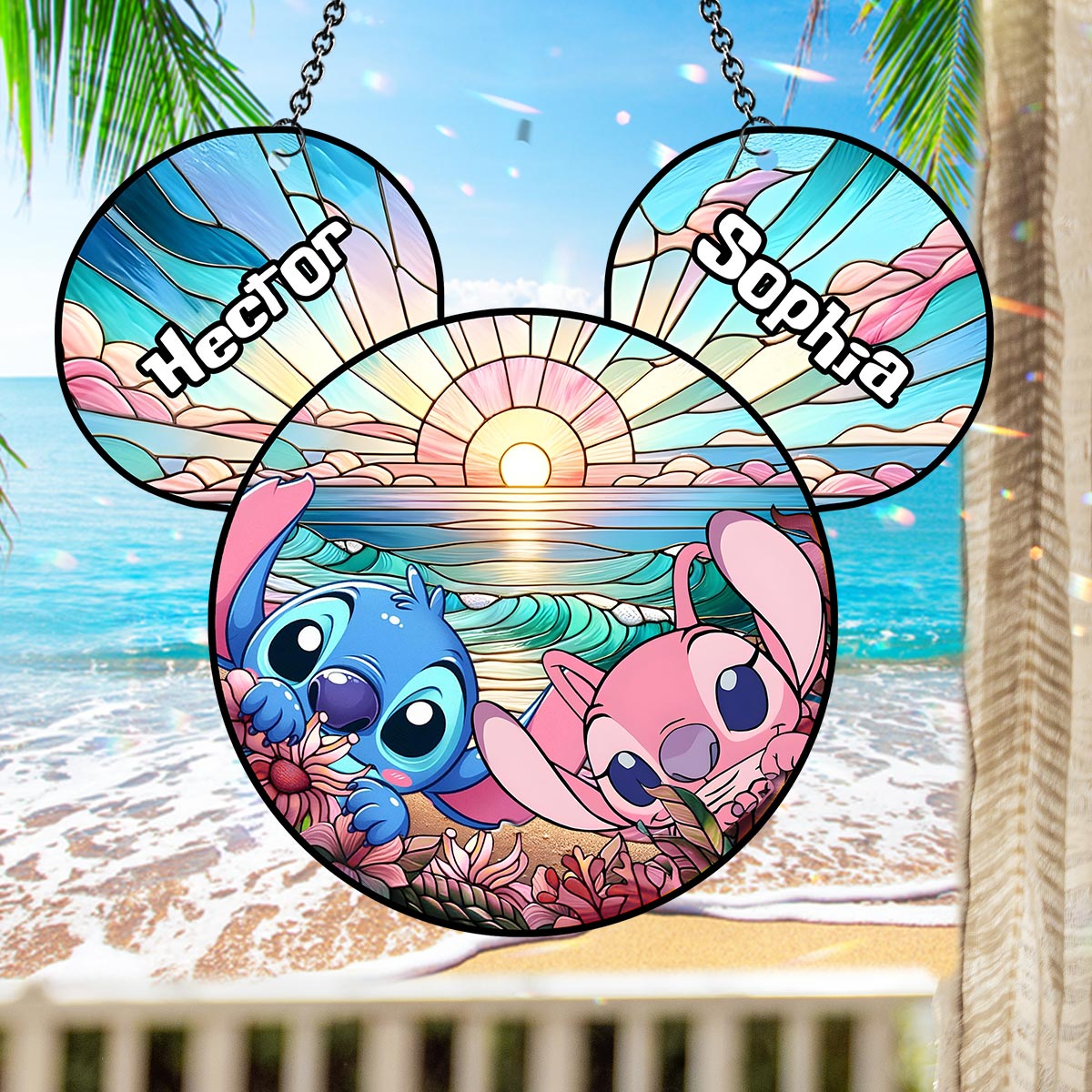 Personalized Ohana Suncatcher Ornament Custom Names Gift