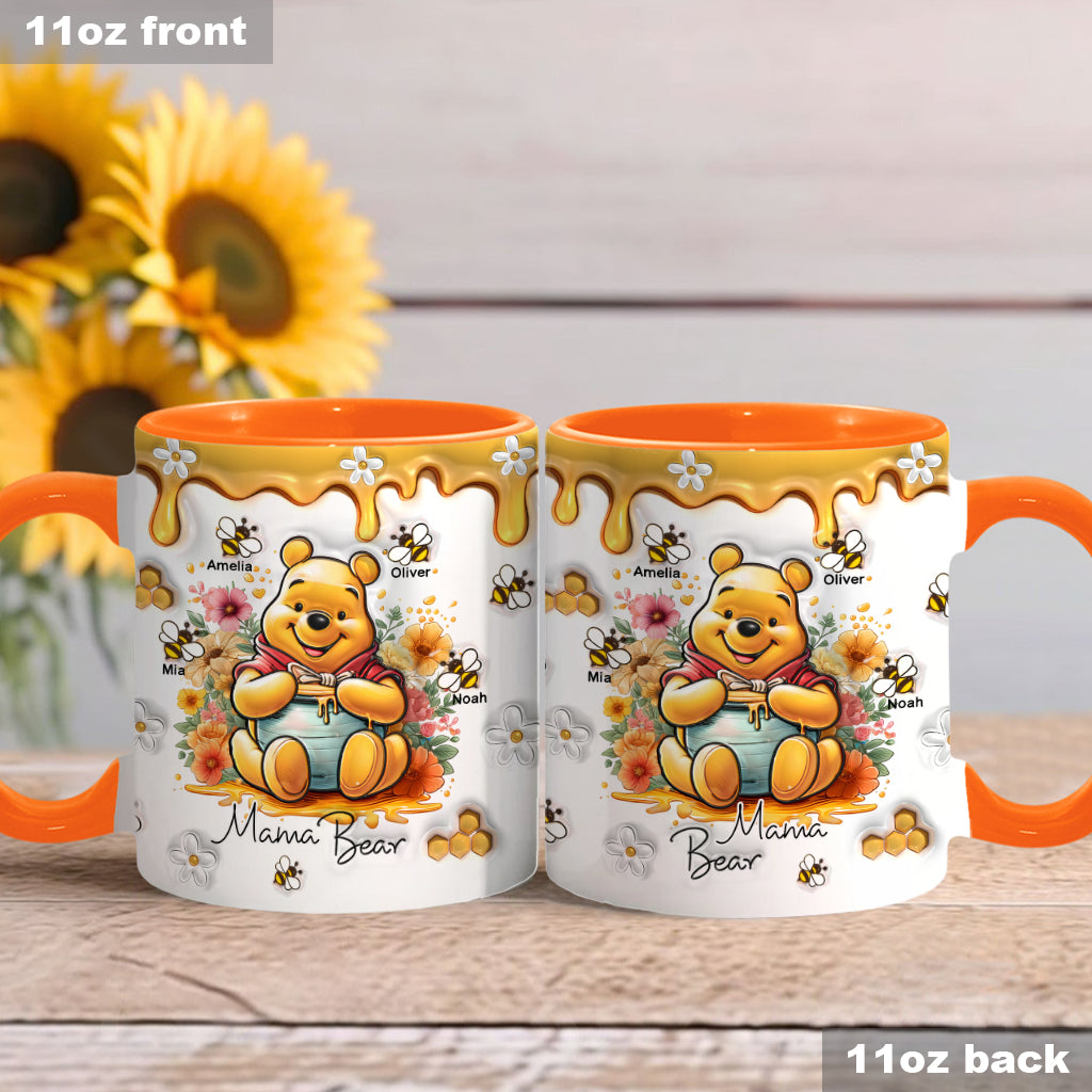 Personalized Mama Bear Accent Mug Custom Name Gift for Mom